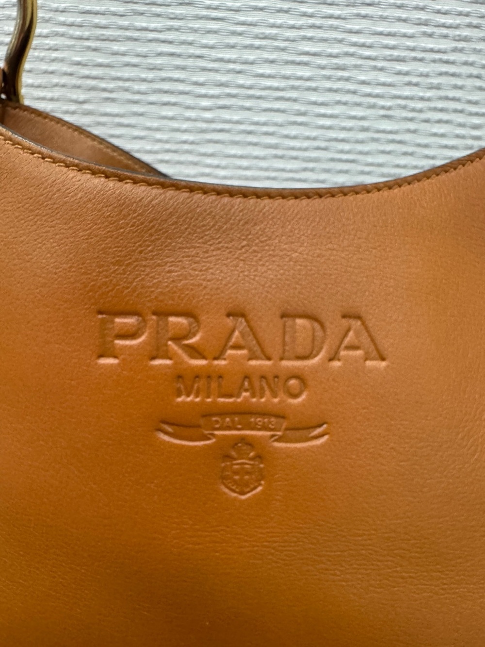 Prada Milano Leather Chain Hobo Shoulder Bag – Cognac Brown - Picture 3 of 12